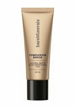 bareMinerals Complexion Rescue tube med naturlig mat hudperfektørende tint og SPF 30, beige emballage med sort låg.