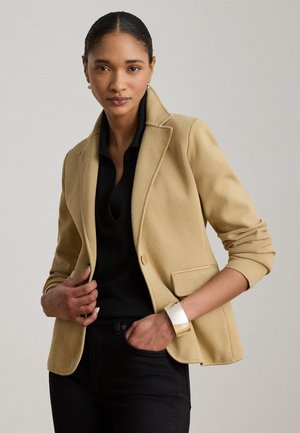 Lauren Ralph Lauren COTTON BLEND SWEATER BLAZER - Ζακέτα - camel