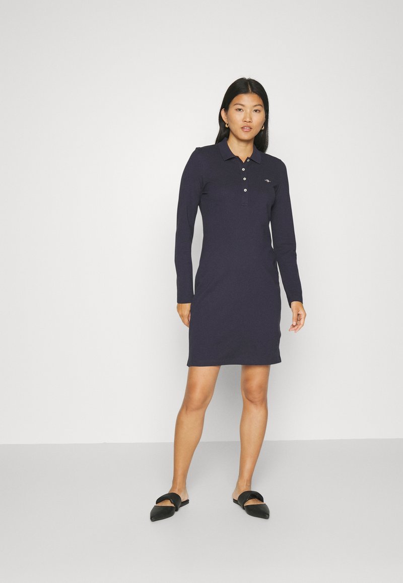 GANT SLIM SHIELD DRESS Jurk evening blue/donkerblauw Zalando.nl