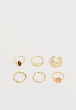 PCBELLIS RING 6 PACK - Ringe - gold-coloured