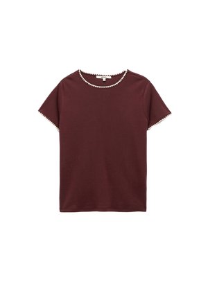 CROCHETED DETAIL - T-shirt med print - brown