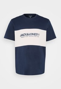 JJELEGACY BLOCKING TEE O NECK - Majica kratkih rukava s printom - navy