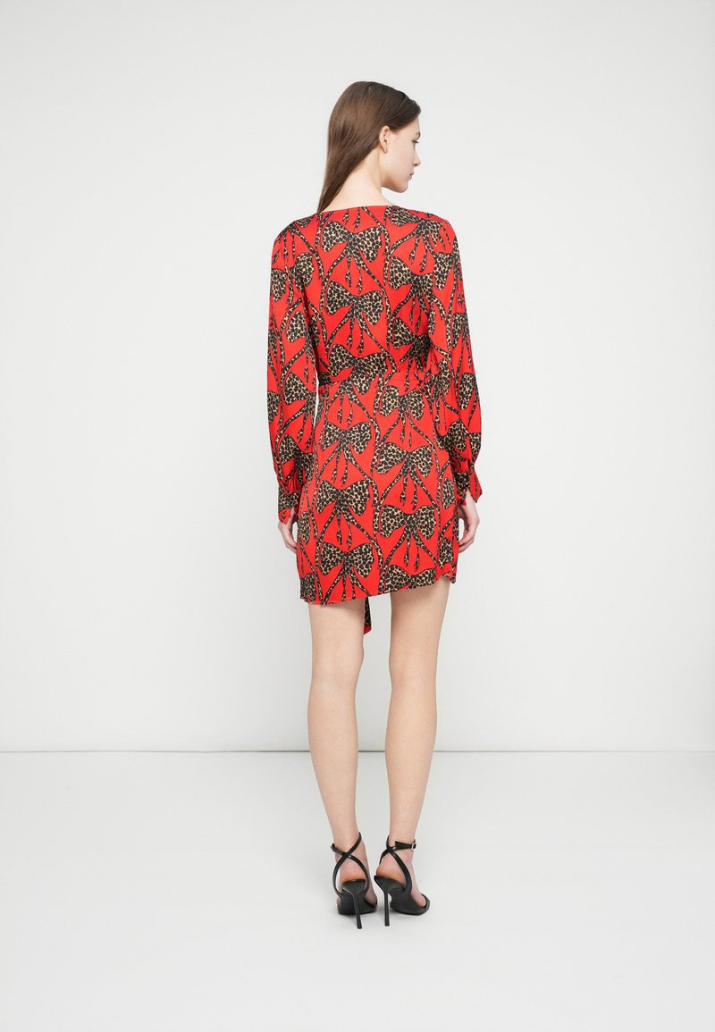 Never Fully Dressed LEOPARD BOW MINI VIENNA - Day dress - red - Zalando