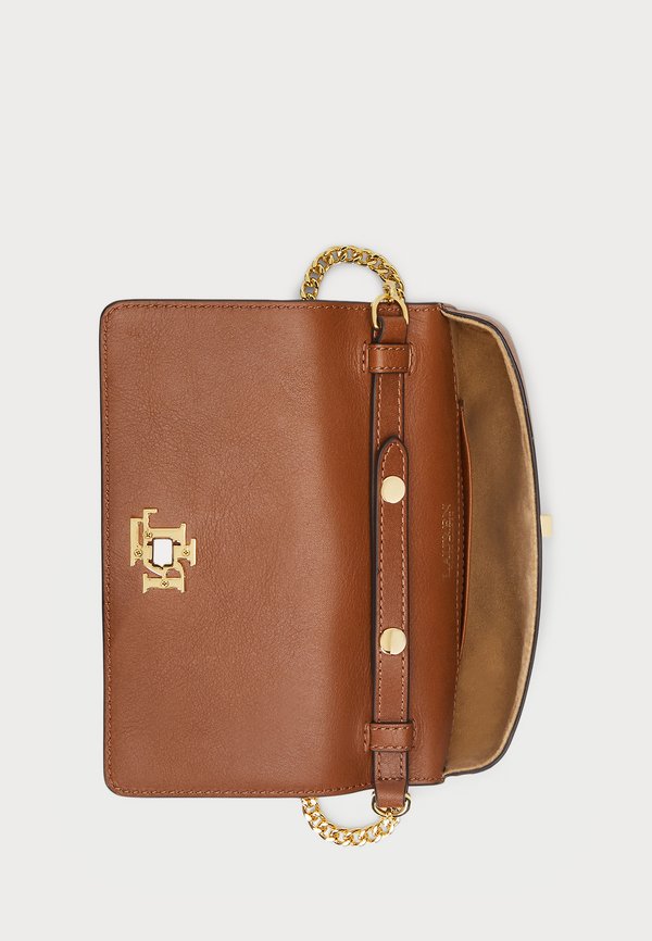 LEATHER CROSSBODY TURN-LOCK TECH CASE - Cross body bag - tan2