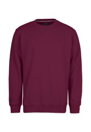 Bordeaux sweatshirt lavet af blødt stof, med rund hals, lange ærmer, ribbet kant og et lille logo på brystet.