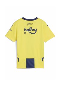 Žltý športový dres s námorníckymi akcentmi. Má okrúhly výstrih, krátke rukávy a na zadnej strane je potlačené meno "halley". Pruhovaný spodný detail.