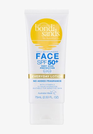 Bondi Sands SPF 50+ dagelijkse hydraterende gezichtslotion, zeer hoge bescherming, zonder toegevoegde geurstoffen, met vitamine E, 75 ml tube, geschikt voor de gevoelige huid.