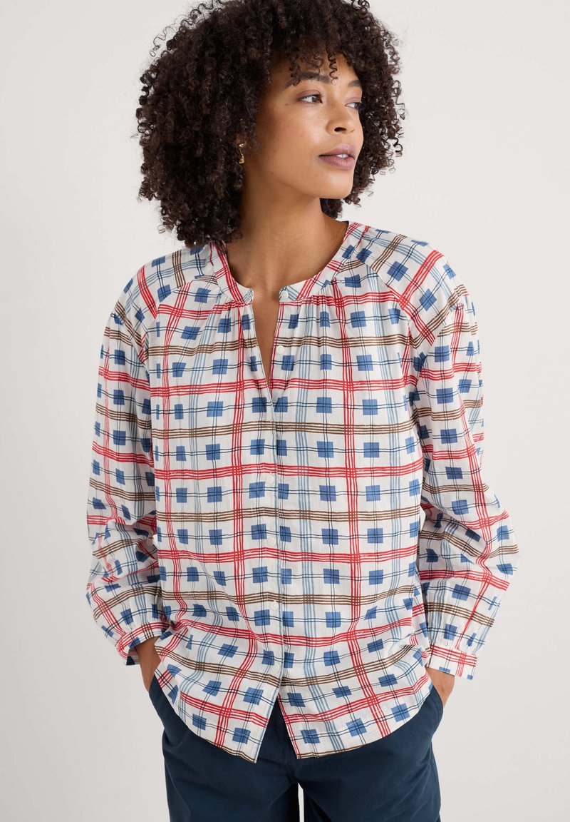 Seasalt Cornwall WEAVING SEA  - Blůza - multi drawn plaid chalk