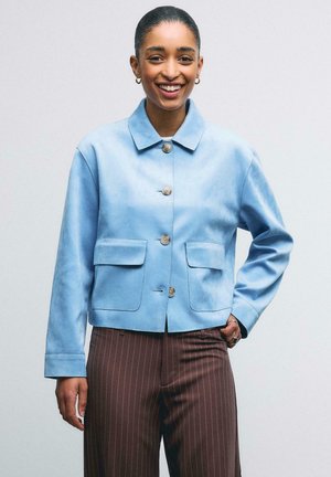 WITH POCKETS - Bunda z nepravej kože - light blue