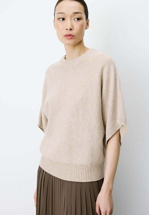 Grace & Mila, PULL OVERSIZE MANCHES KIMONO 3/4 BEIGE ALMUS - Pullover - beige
