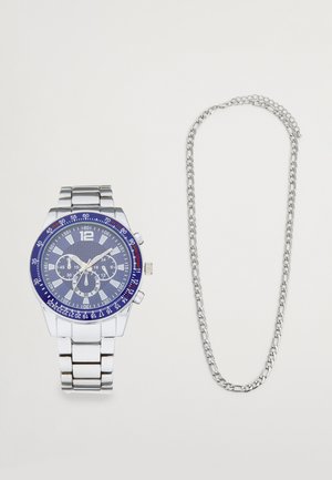 SET - Necklace - silver coloured blue