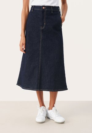INO-M2-1407 BLUE DENIM ZIP-FLY SKIRT main image 1