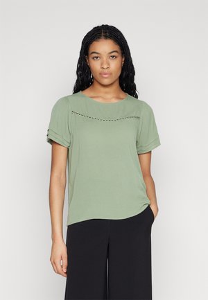 Vero Moda VMWIDE STRIPE S L GA NOOS - T-shirt imprimé - sepia rose/snow