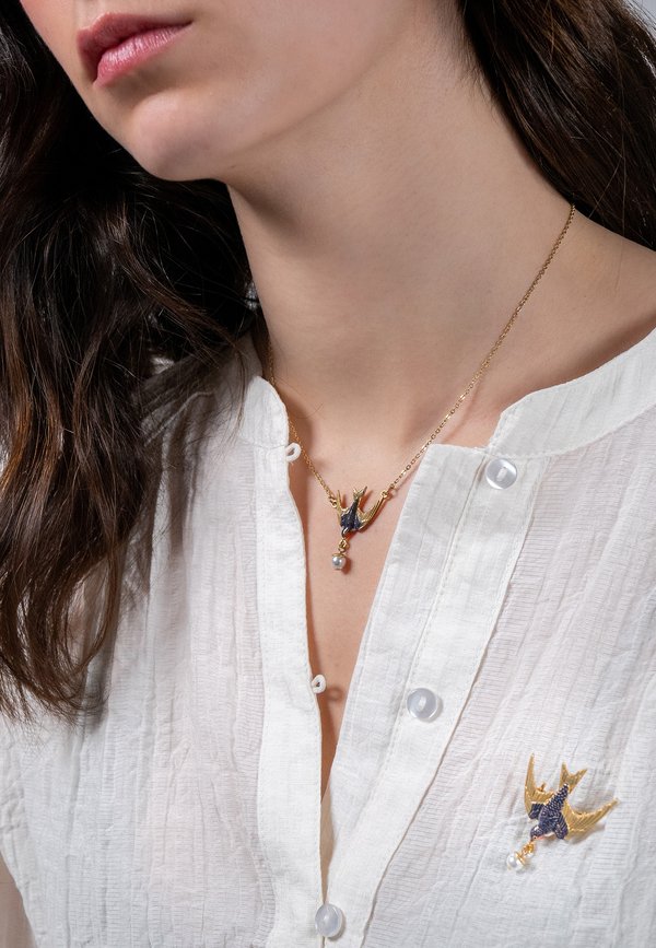 SWALLOW & PEARL - Brosche