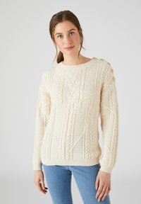 Damart À TORSADES ET BOUTONS  - Trui - Light Beige
