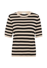 LIZZA STRIPED - T-shirt print - smoke gray black deep stripe