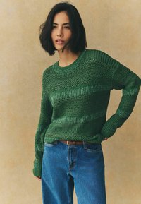 Next STITCHY STRIPED RELAXED CREW NECK - Maglione - green