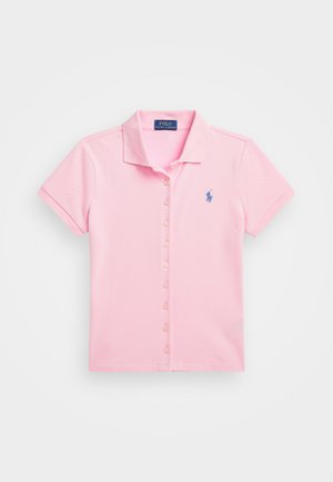 Polo Ralph Lauren BUTTON FRONT STRETCH MESH POLO SHIRT - Užsagstoma palaidinė - carmel pink/harbor island blue
