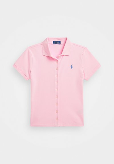 Polo Ralph Lauren BUTTON FRONT STRETCH MESH POLO SHIRT - Pogājama blūze - carmel pink/harbor island blue