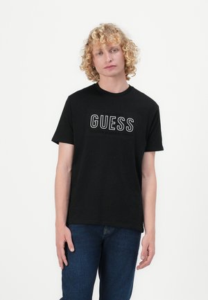 EMBOSSED LOGO TEE - Marškinėliai su spaudiniu - jet black