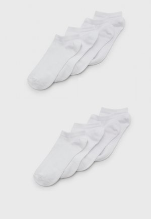 Hvit ankelsokker i en pakke med seks. Myk bomullsblanding med en jevn tekstur, med et klassisk design og en ribbet mansjett.