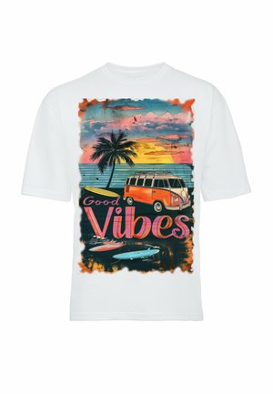 Reichstadt, REICHSTADT DAMEN OVERSIZED PRINT T-SHIRT 24RSW057 SURFSIDE-VIBES - T-shirt print - surfside vibes