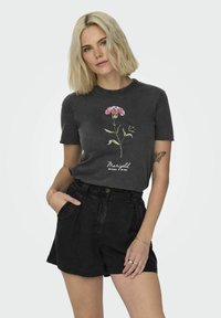 ONLY ONLLUCY LIFE REG S/S JRS NOOS - T-shirt print - black 44
