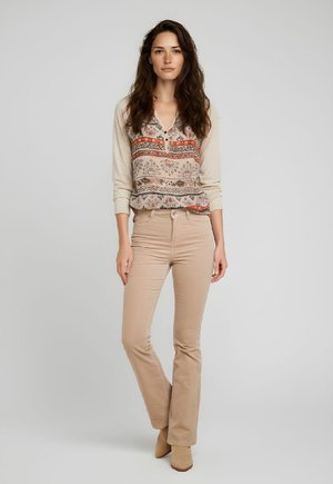 ESTAMPADA COMBINADA MANGA LARGA - Blusa - beige