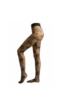 DENIER FLOWERS - Panty - black