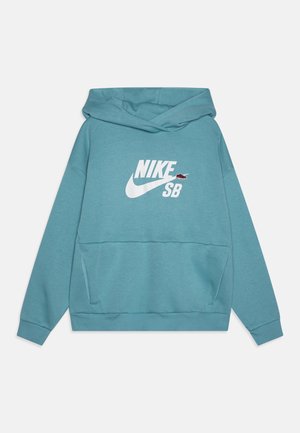 ICON UNISEX - Mikina s kapucňou - turq/white