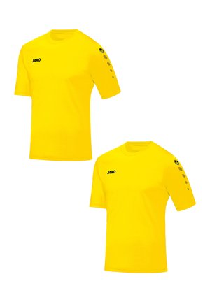 2ER-PACK KURZARM RUNDHALS   - T-Shirt print - gelb
