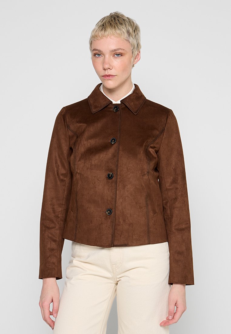 Michael Kors Imitatieleren jas bruin Michael Kors Imitatieleren jas bruin