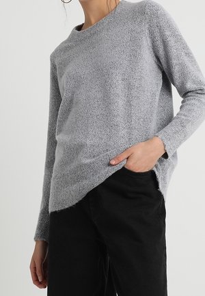 Strickpullover - mottled light grey