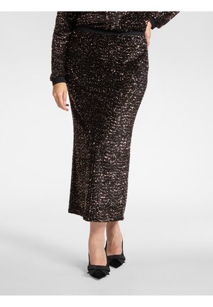 IN PAILLETTES - Jupe trapèze - marrone