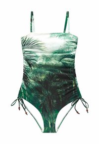 Next RUCHED LEG TUMMY CONTROL - Plavky - green leaf scenic print