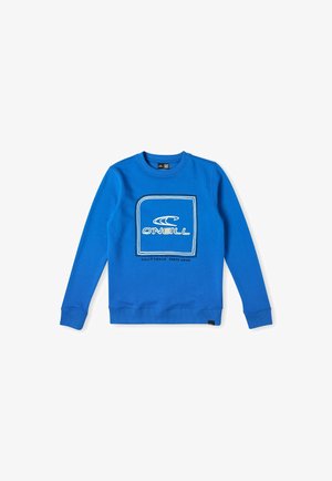 Sweatshirt en coton bleu avec un motif en contour blanc affichant le texte "O'Neill" et "California Santa Cruz". Col rond et poignets côtelés.