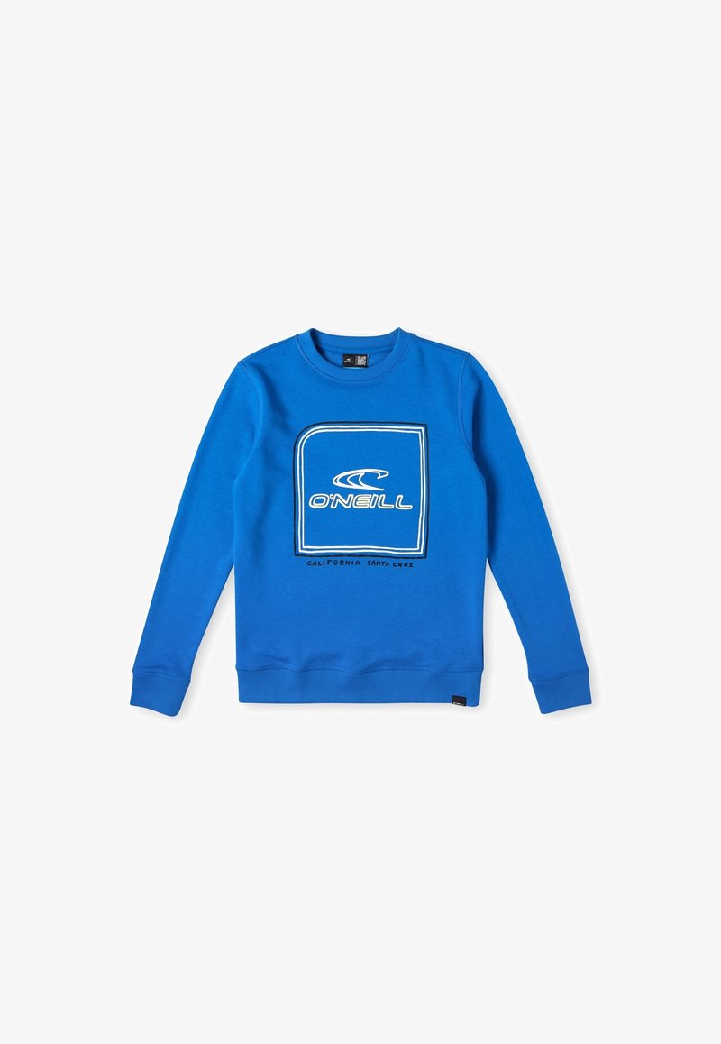 Sweatshirt en coton bleu avec un motif en contour blanc affichant le texte "O'Neill" et "California Santa Cruz". Col rond et poignets côtelés.