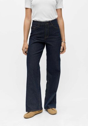 Object OBJRIO MAE MW WIDE JEANS NOOS - Wide Leg - dark blue denim