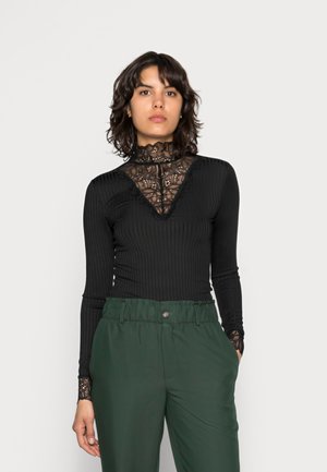 YASBLACE HIGH NECK - Long sleeved top - black