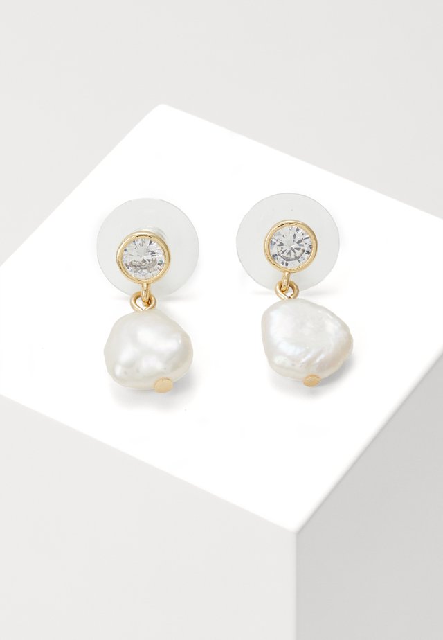 SHAPE SHORT - Øreringe - gold-coloured/white