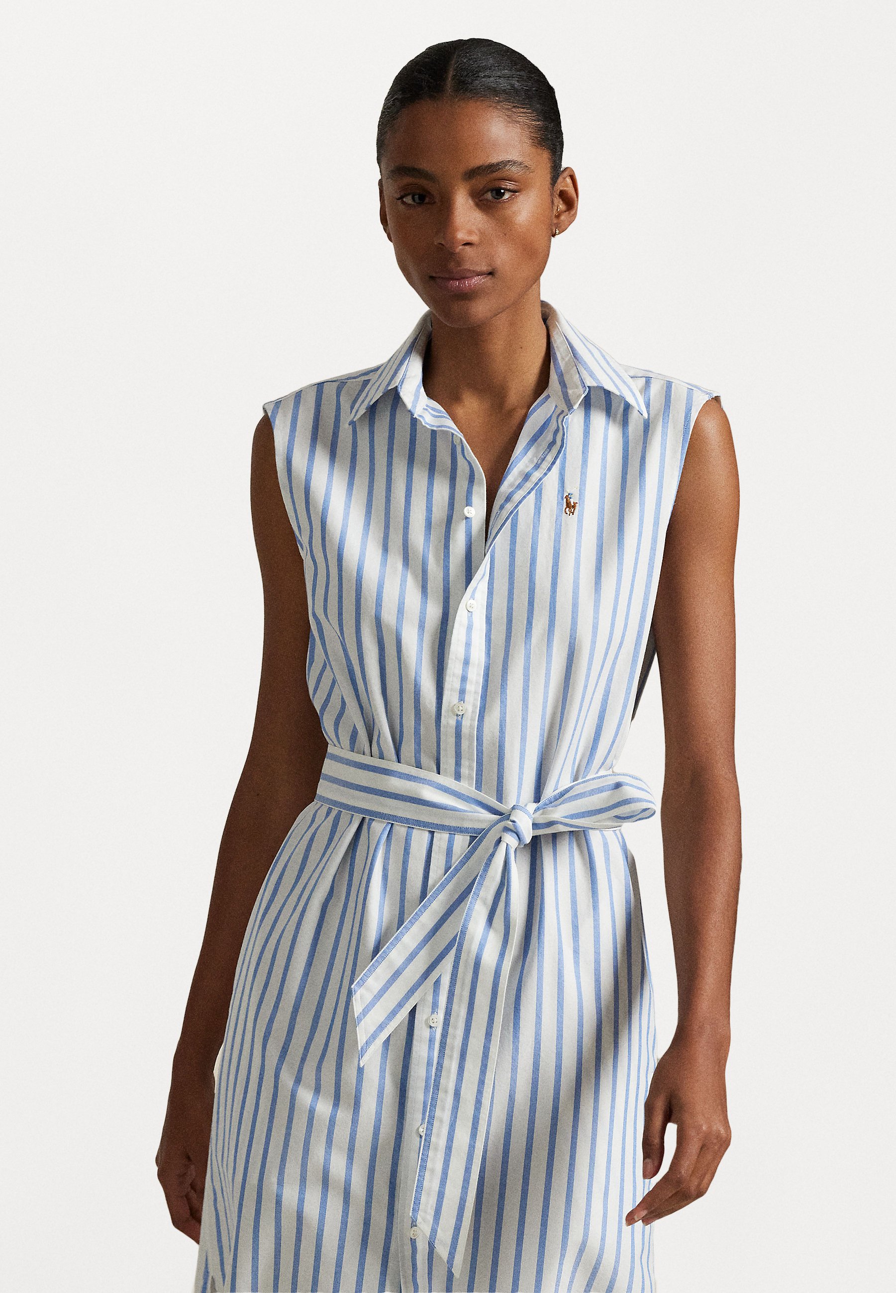 ralph lauren striped linen dress Short Sleeve Striped Day Dress