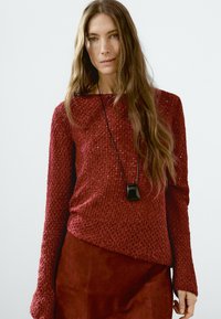 Massimo Dutti - CUTWORK WITH THREAD DETAIL - Jumper - bordeaux Thumbnail Image 1