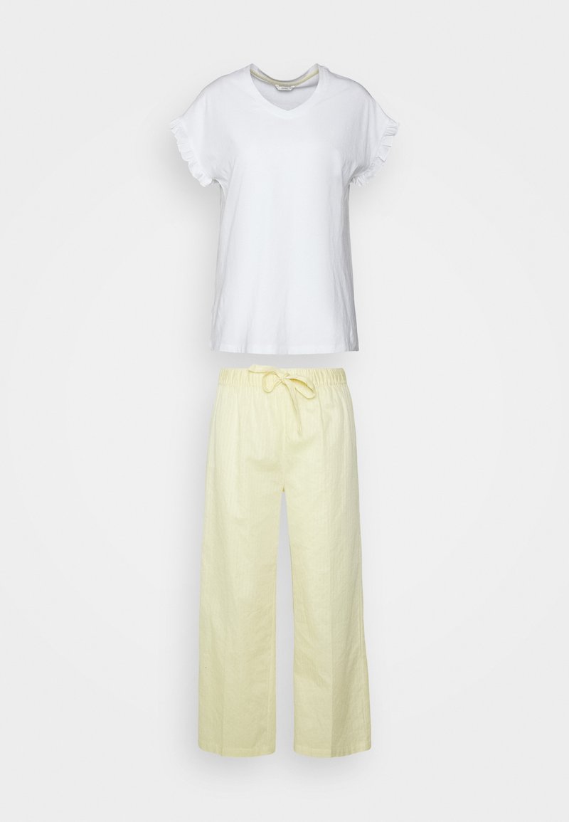 Damen Nachthemden | Esprit STRIPE COMBI SLEEVE SHIRT PANTS Pyjama pastel yellow/gelb - PH60647 Damen Nachthemden | Esprit STRIPE COMBI SLEEVE SHIRT PANTS Pyjama pastel yellow/gelb - PH60647