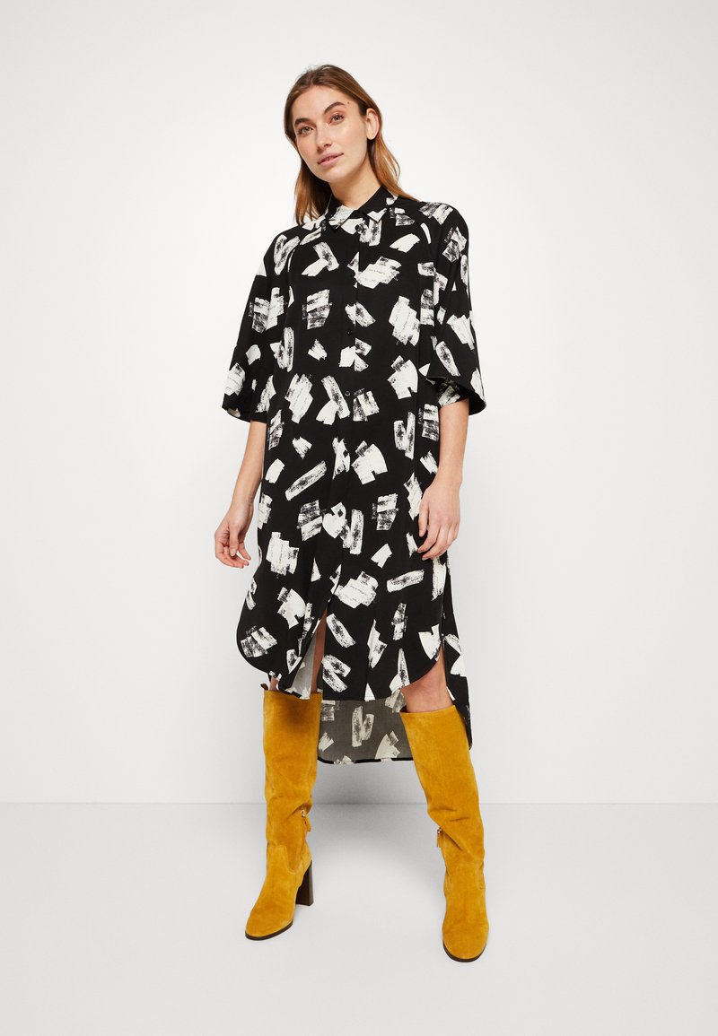 Zign Robe chemise black/white/noir ZALANDO.FR