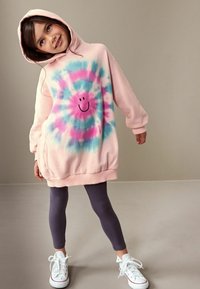 Next LONGLINE STANDARD - Mikina s kapucí - pink smile tie dye