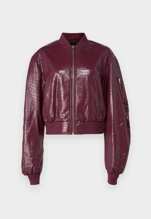 Patrizia Pepe GIUBBOTTO JACKET - Imiteret læderjakke - plum elixir