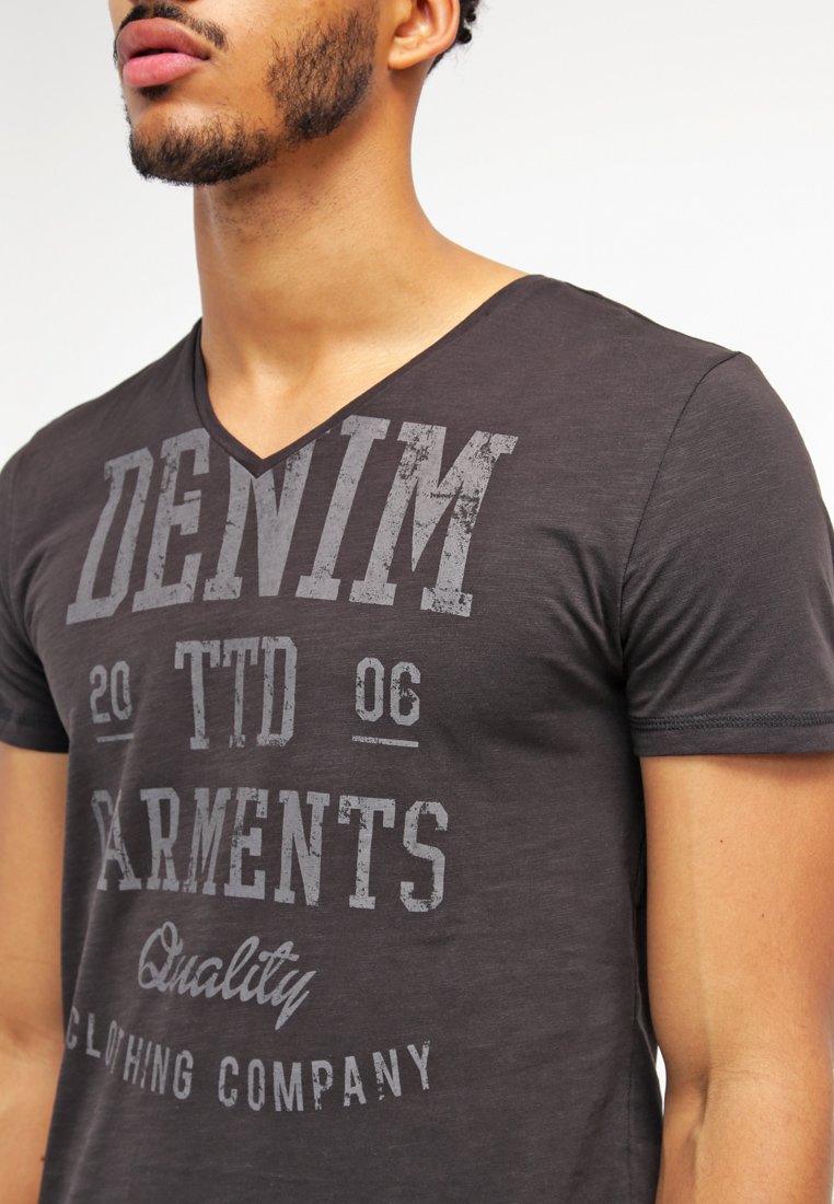 TOM TAILOR Denim Herren Basic T-Shirt Mit Print – Lässiges Shirt Aus Weichem Single Jersey, Größen XS Bis XXL