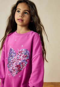 Next REGULAR FIT - Mikina - pink disco heart embellished