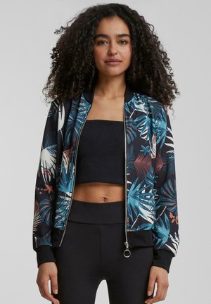 MIT TROPICAL PRINT - Bomberjacke - black