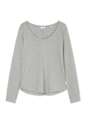 Marc O'Polo DENIM LONGSLEEVE V-NECK - Camiseta de manga larga - stone melange